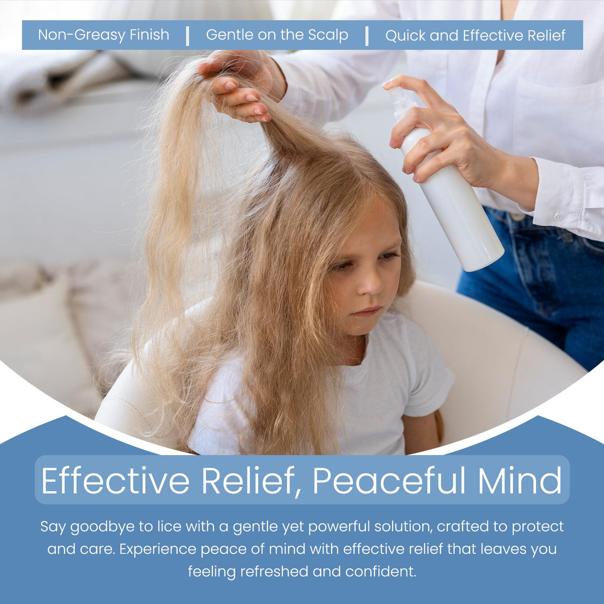 Talsen Chemicals applied to hair demonstrating detangling and shine benefit