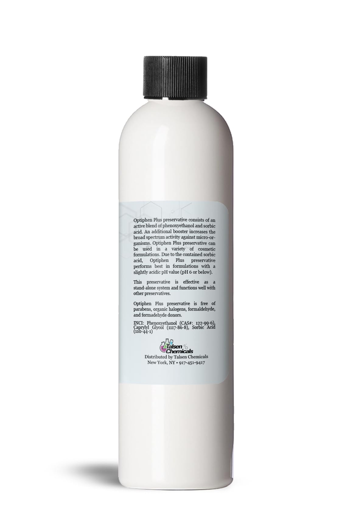 Close-up of Talsen Optiphen Plus bottle neck highlighting pour control