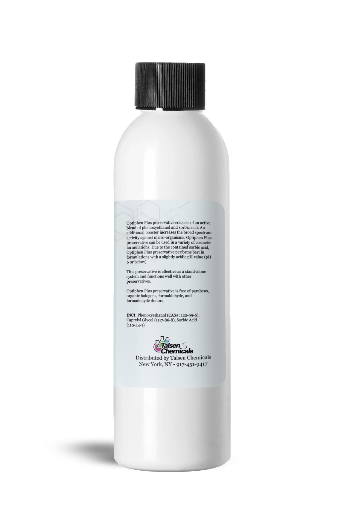 Talsen Optiphen Plus bottle close-up highlighting liquid clarity and ease-of-use