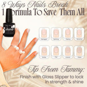 Tammy Taylor cured rubbery finish on nail edge showing durable wear resistance