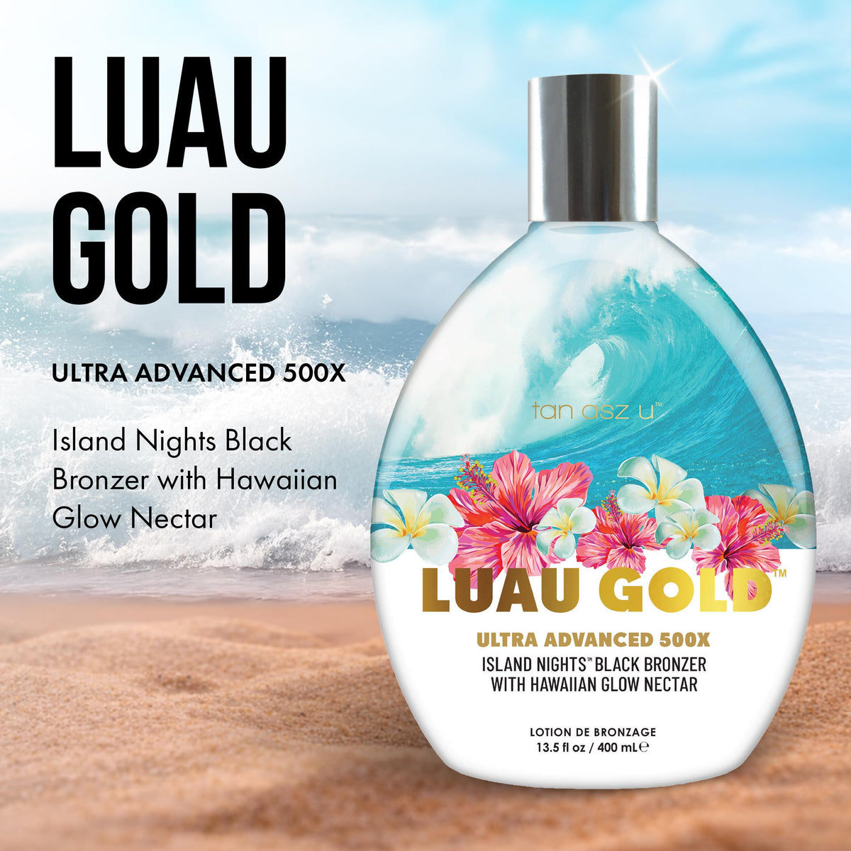 Tan Asz U lotion texture closeup highlighting rich, smooth application benefit
