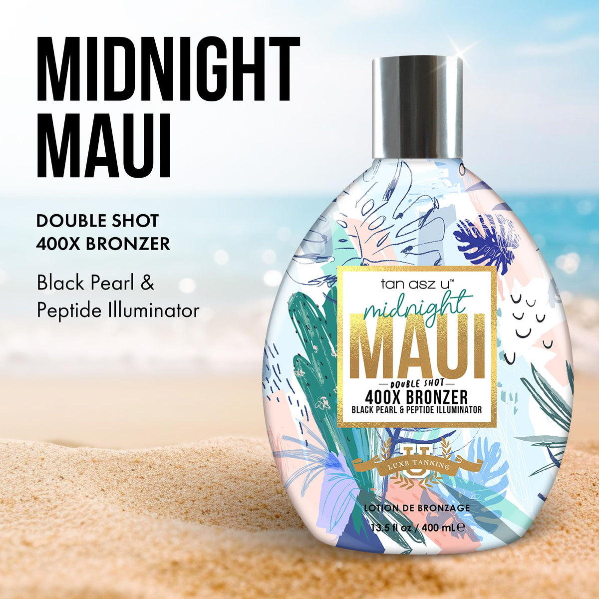 Tan Asz U back label close-up with ingredients and benefits listed clearly