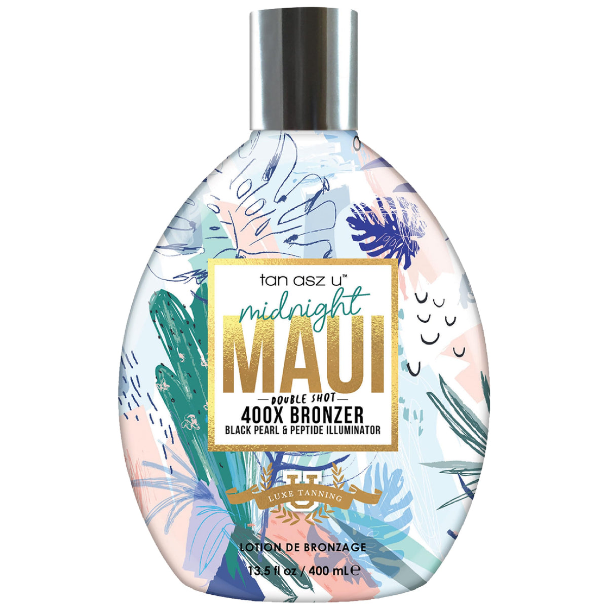 Tan Asz U front packaging showing bottle and branding, highlights bold bronzer