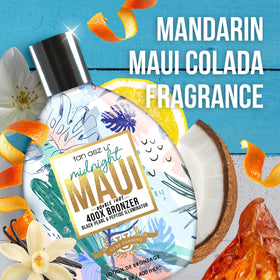 Tan Asz U bottle beside a hand to show 13.5 fl oz size and travel convenience