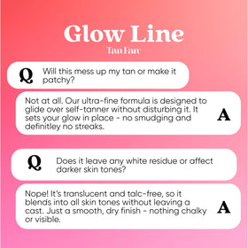 Tan Fan bottle arranged with spray tan mitt and brush, streamlines post-tan routine
