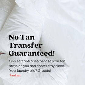Tan Fan built-in pillow protector detail showing clean head protection benefit