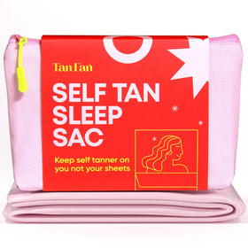 Tan Fan front view of sleep sac showing roomy protective cover and comfort benefit