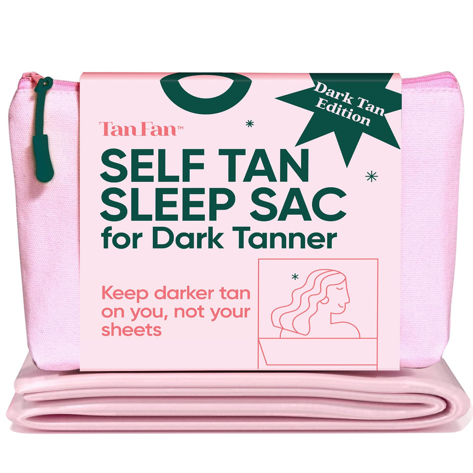 Tan Fan front view of sleep sack showing full coverage and oversized fit benefits
