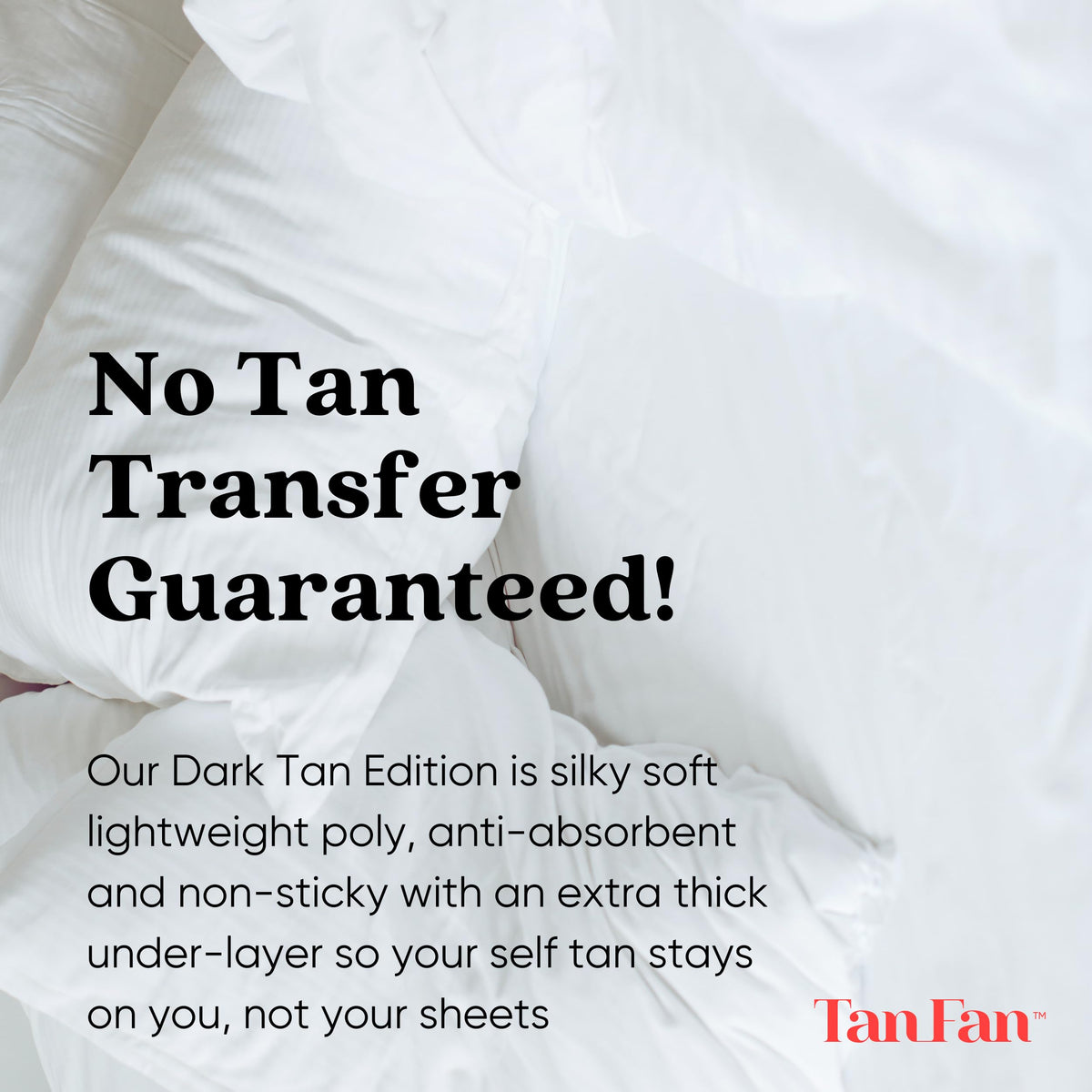 Tan Fan lifestyle shot of person sleeping comfortably while tanning develops