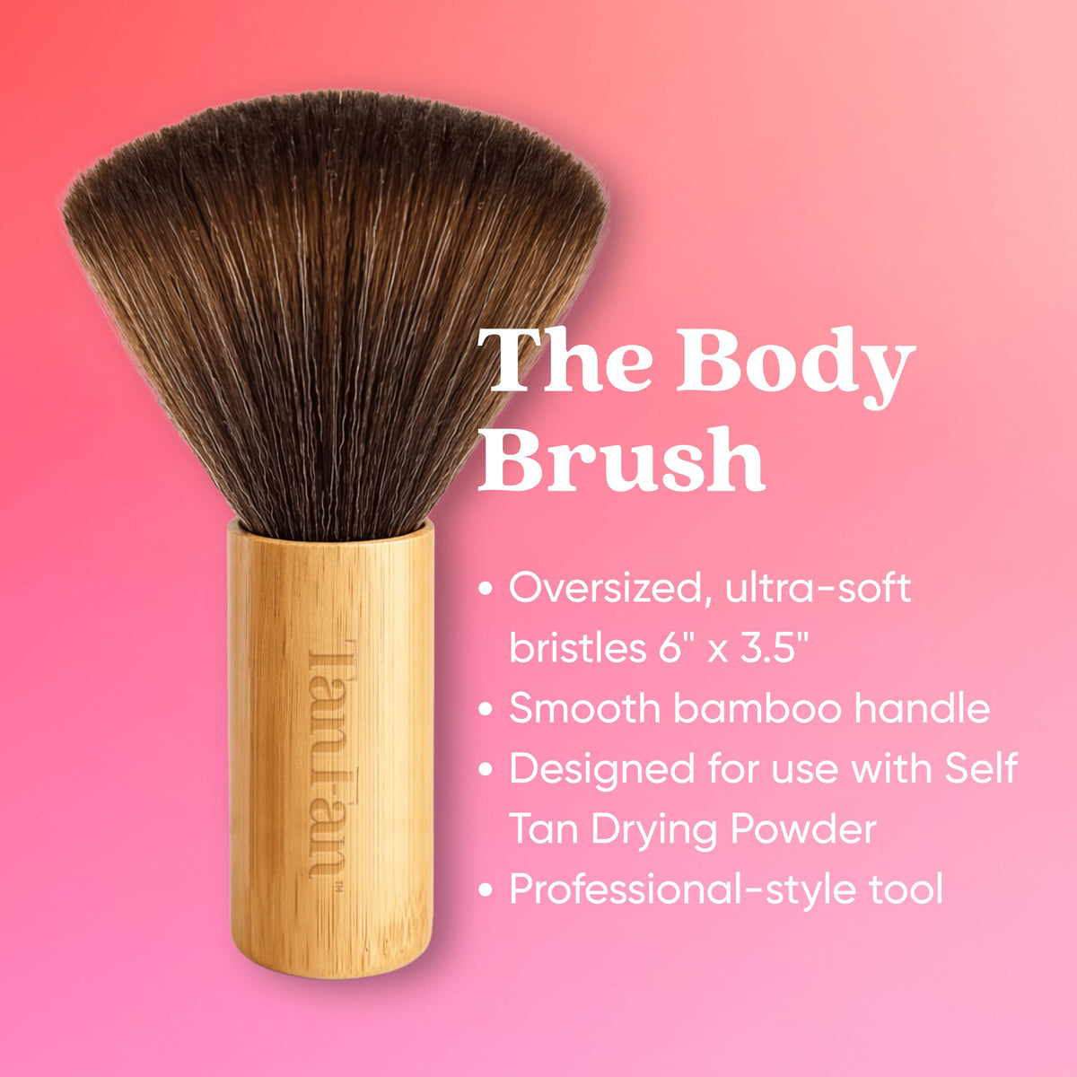 Tan Fan powder jar next to coin to show 3oz size and travel-friendly benefit