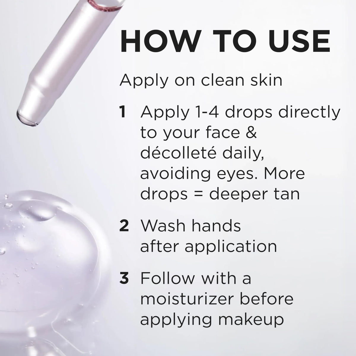 TAN-LUXE bottle beside moisturizer showing layering-friendly benefit