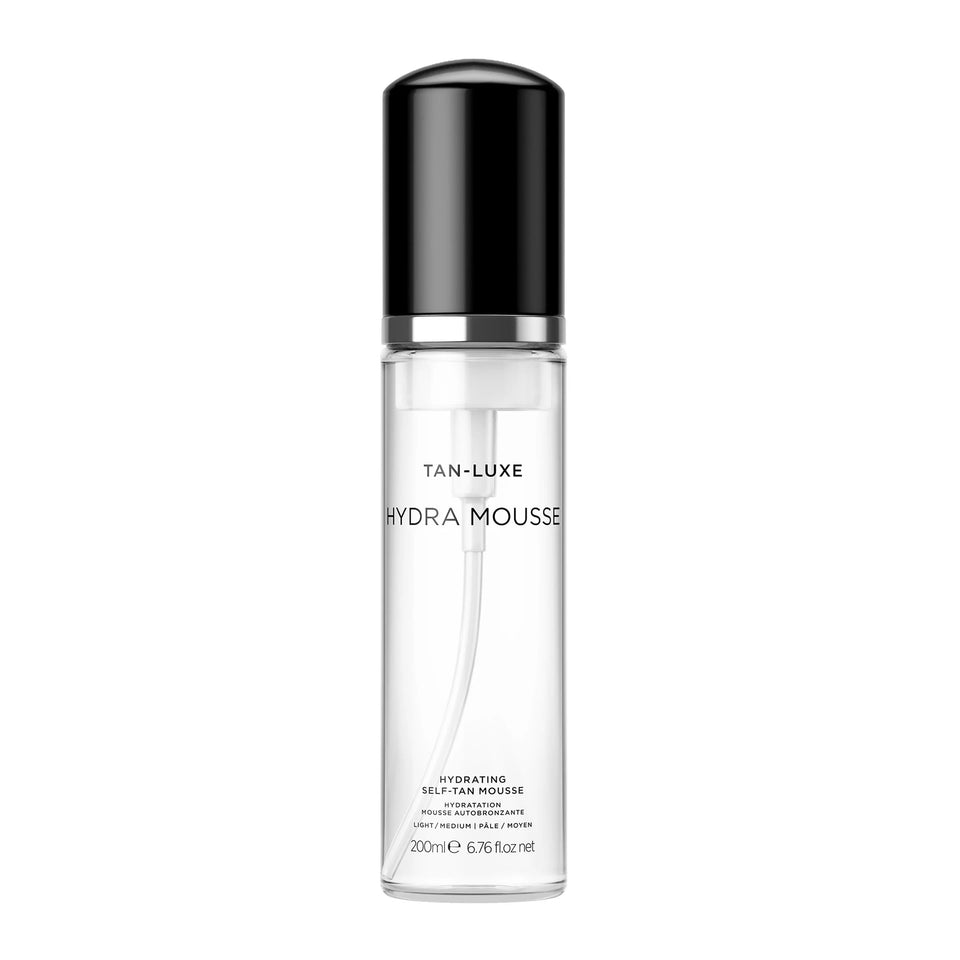 TAN-LUXE front bottle showing product and size for clear identification