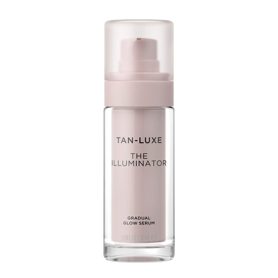 TAN-LUXE front packaging showing the Illuminator bottle and cap for clear identification and shelf appeal
