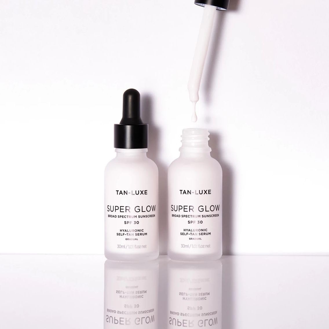 TAN-LUXE in bathroom routine showing daily-use convenience benefit