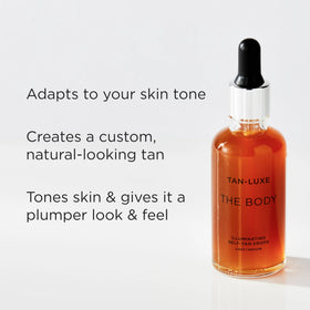 TAN-LUXE mixed with lotion application on forearm for even, buildable color