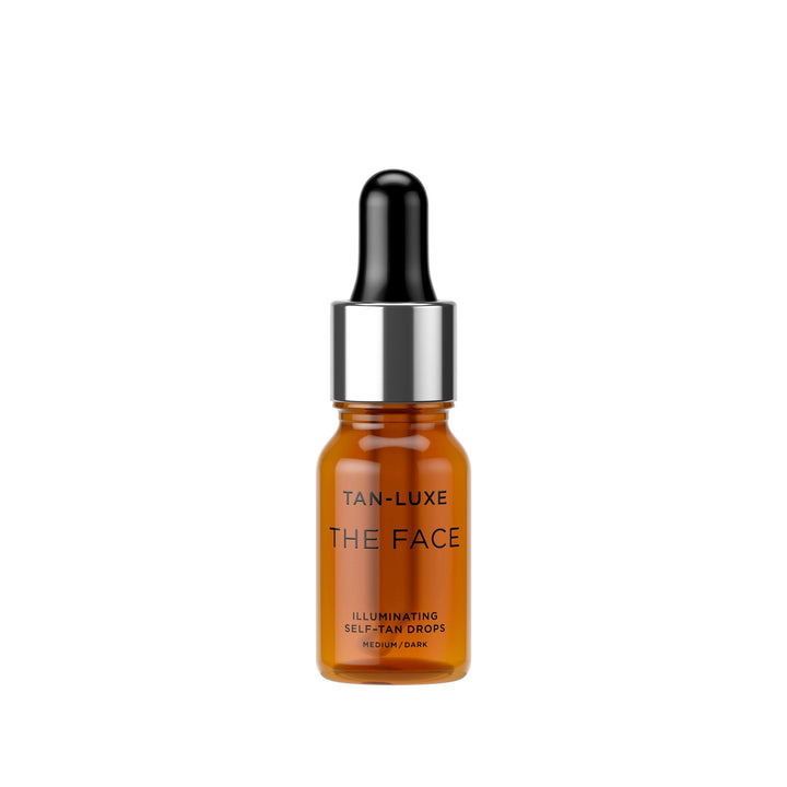 TAN-LUXE front packaging showing compact bottle and branding for easy identification