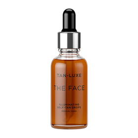 TAN-LUXE front packaging showing bottle and label, elegant shelf appeal