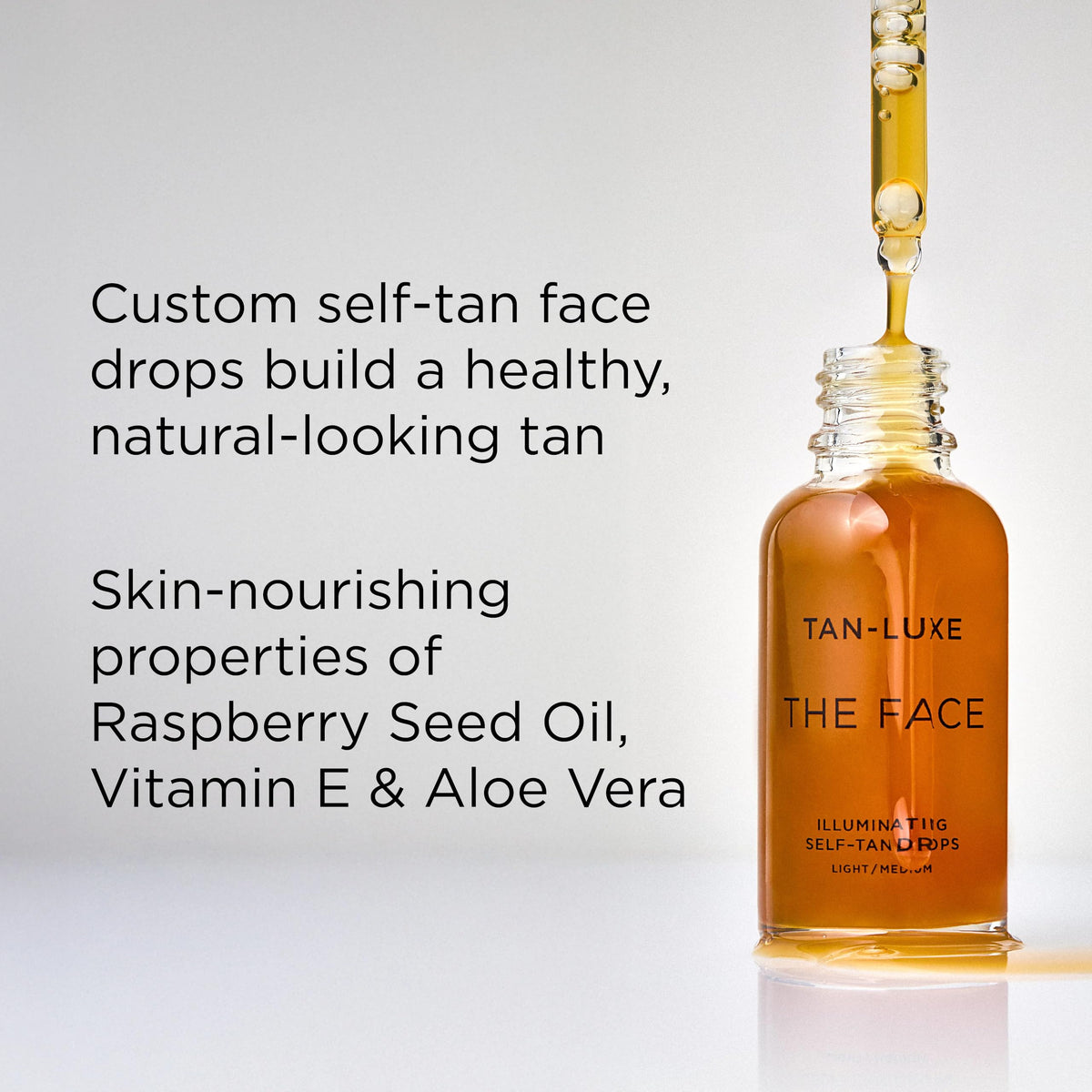 TAN-LUXE mixed with moisturizer in palm, customizable color building