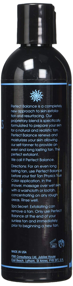 Tan Physics close-up of exfoliator texture displaying gentle grains and creamy base for smooth buffing