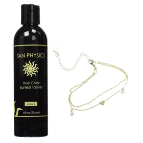 Tan Physics front packaging 8oz bottle showing product and benefits