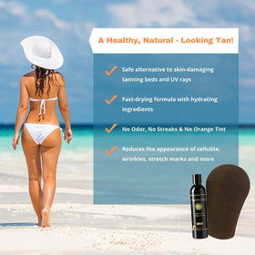 Tan Physics texture close-up of lotion showing smooth blendability for even finish