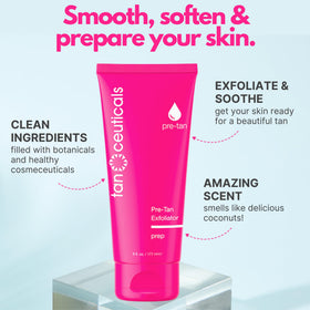 Tanceuticals scrub texture close-up with apricot grains for smooth skin