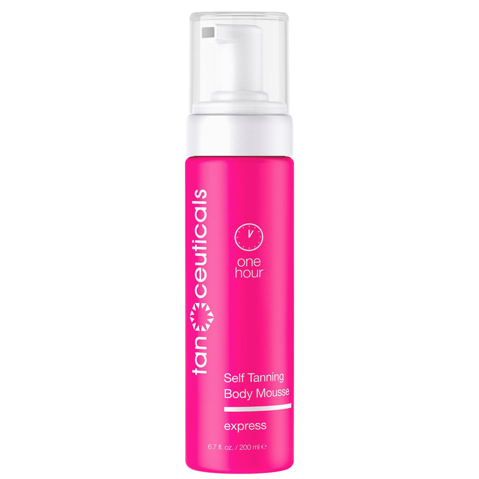 Tanceuticals front packaging showing fast-developing foam and benefits