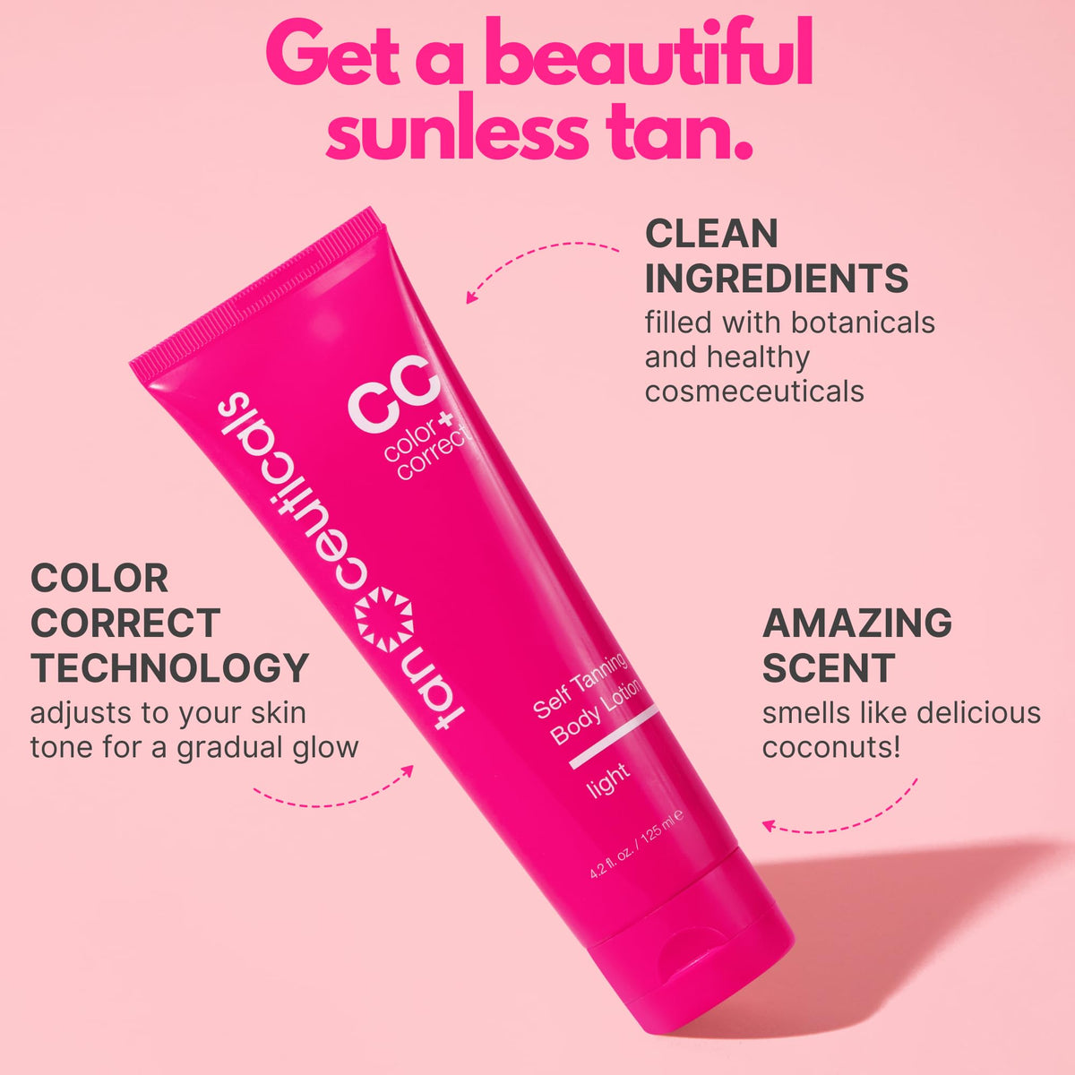 Tanceuticals lotion texture close-up highlighting smooth blendability and even application