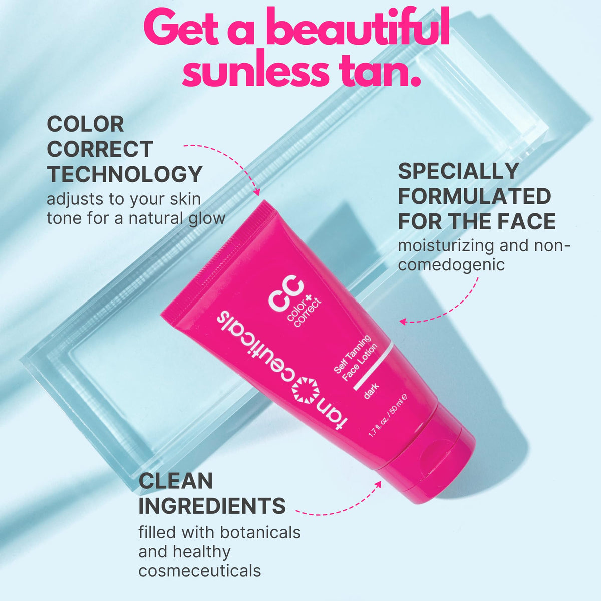 Tanceuticals creamy texture close-up highlighting smooth, moisturizing formula