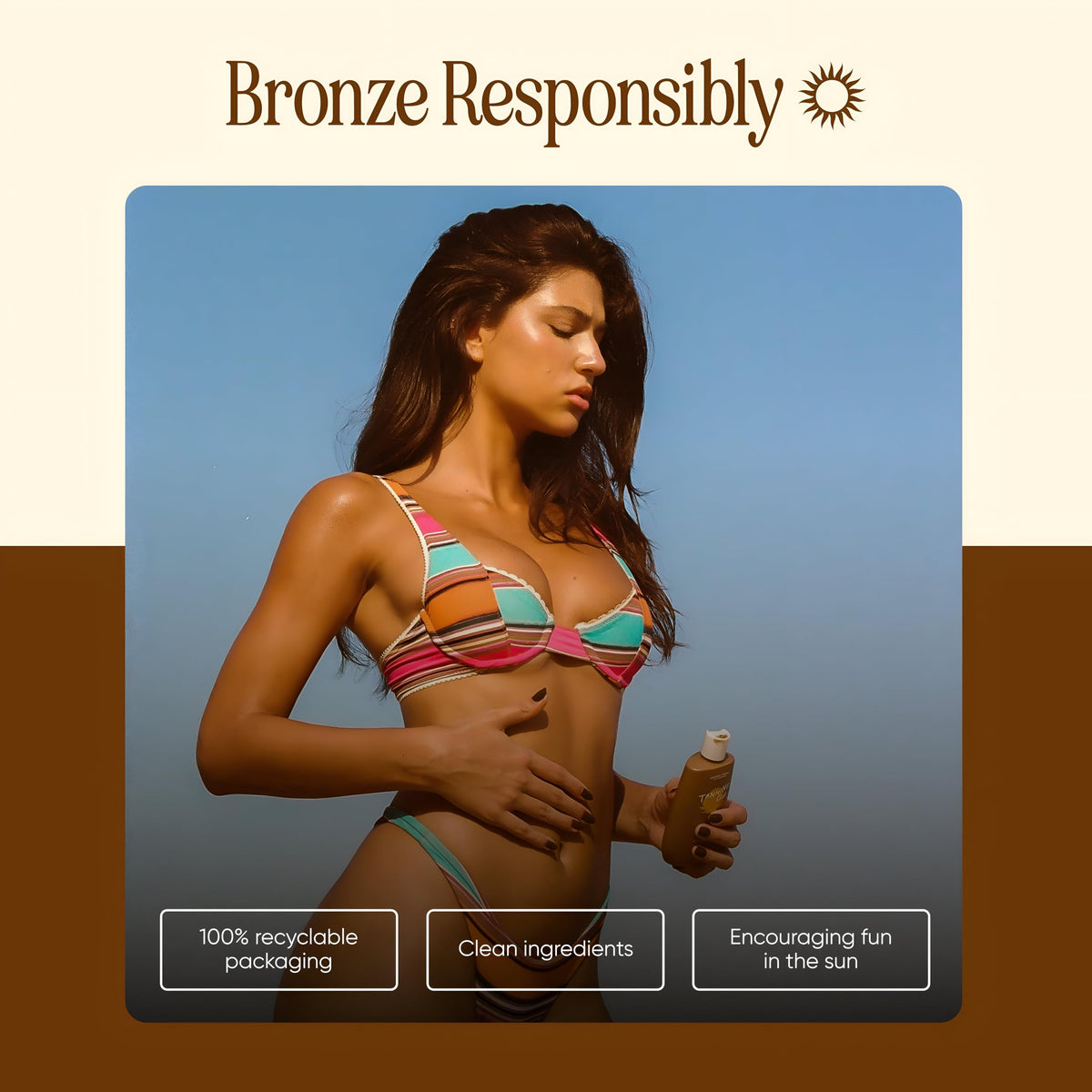 Tanning Club with kukui, argan, coconut oils highlighting hydration benefits