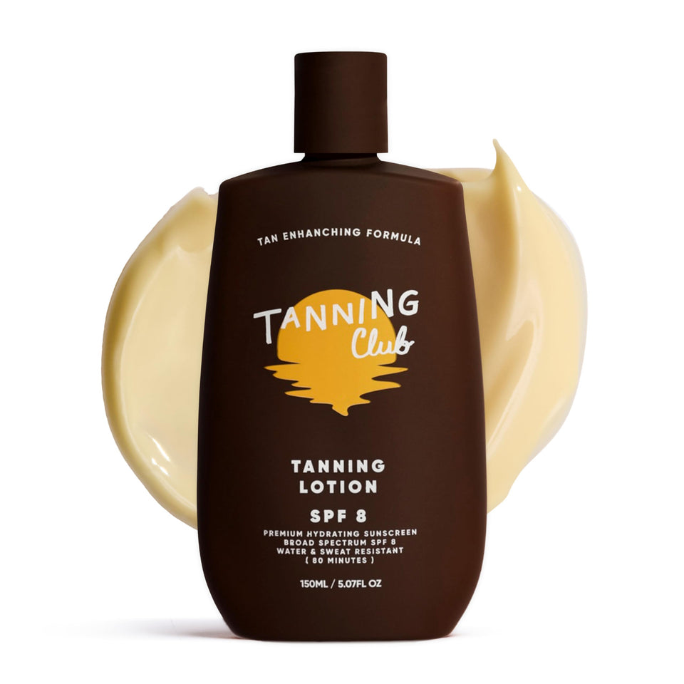 Tanning Club front packaging showing bottle and label for clear product identity and appeal
