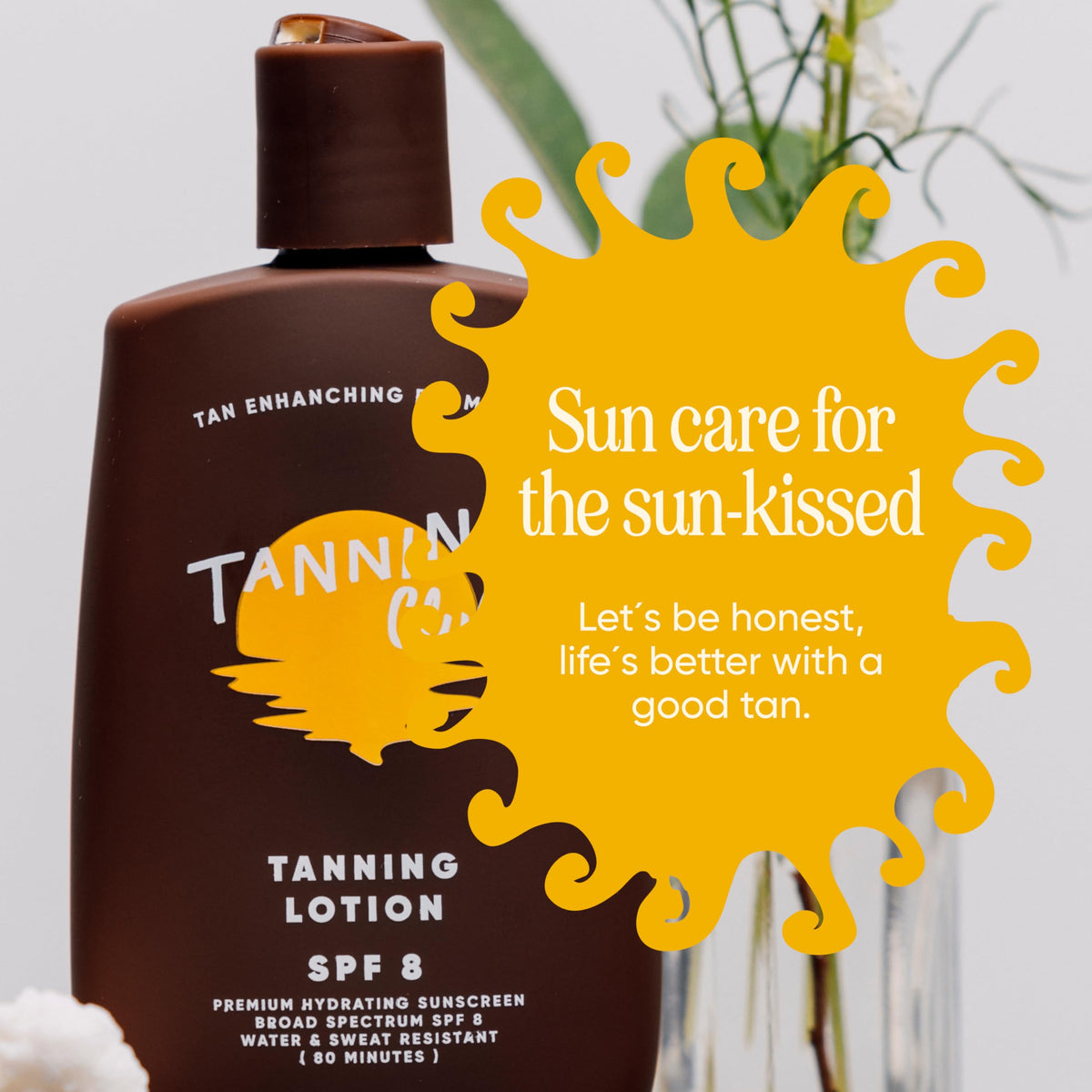 Tanning Club in a sun-care ritual scene conveying tropical fragrance and summer mood
