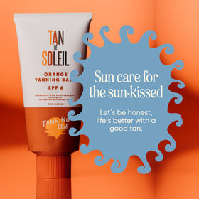 Tanning Club eco-friendly packaging visual showing mindful materials benefit