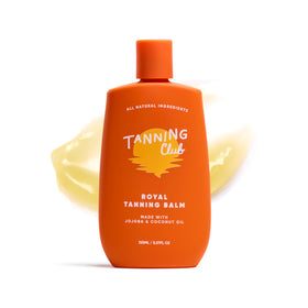 Tanning Club front view of 150ml balm shows sleek packaging and easy dispensing benefit