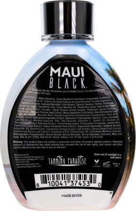 TANNING PARADISE lotion texture on hand, hydration-rich coconut benefit