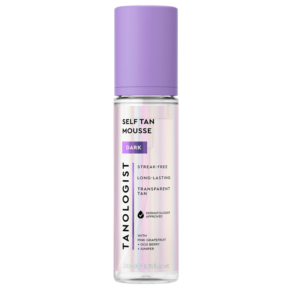Tanologist bottle front view showing dark self tanner benefits