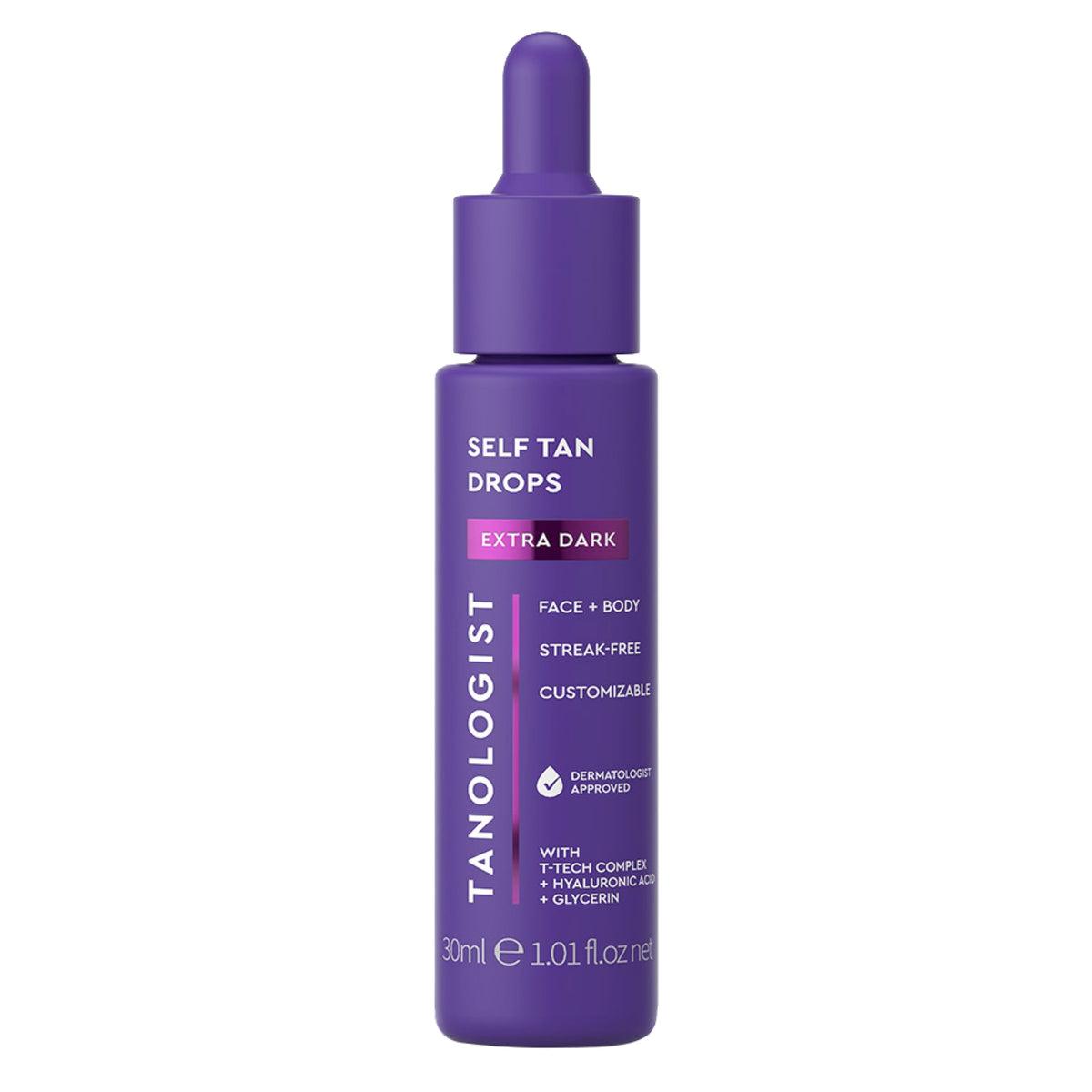 Tanologist Extra Dark front packaging showing product and label, clear and compact