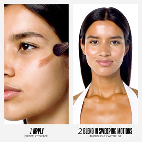 Tanologist before and after face shot showing hydrated radiant results
