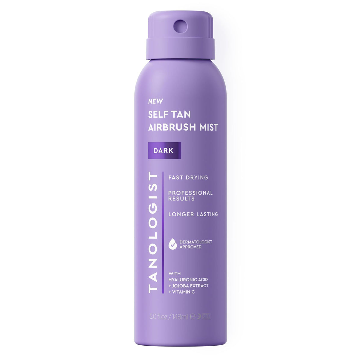 Tanologist front packaging showing dark airbrush mist for easy salon-style glow