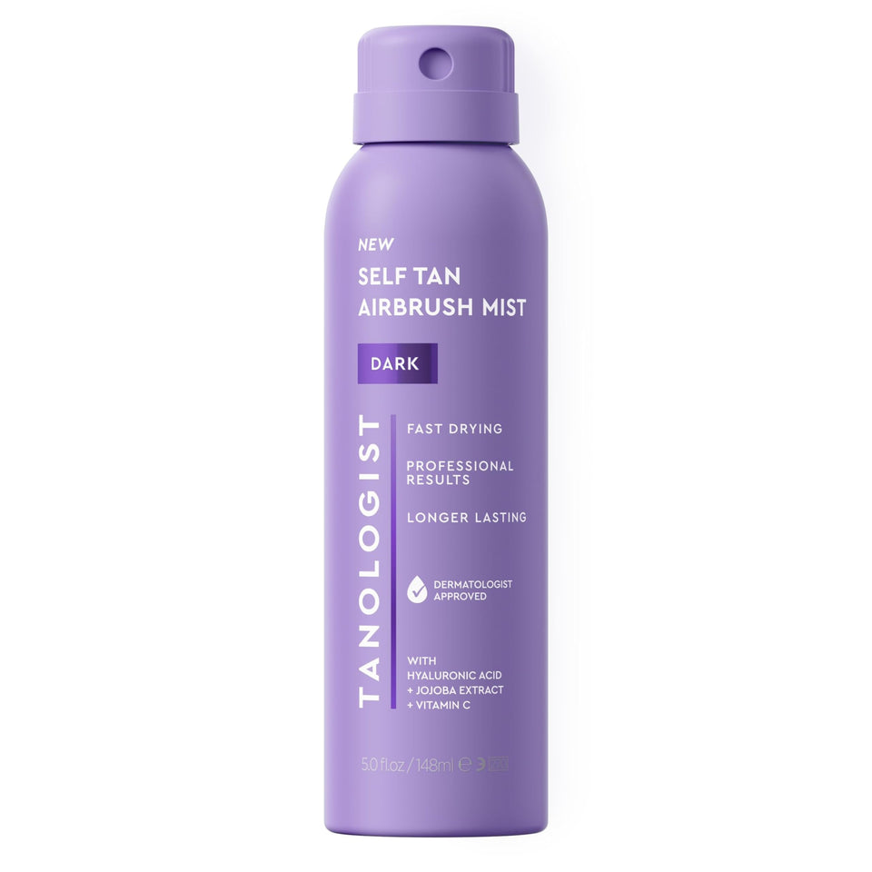 Tanologist front packaging showing dark airbrush mist for easy salon-style glow