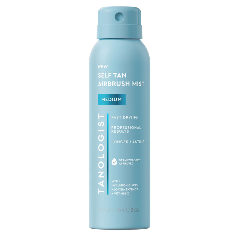 Tanologist front packaging showing bottle and medium shade for easy identification