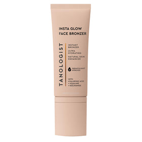 Tanologist front tube showing product branding and instant glow benefit