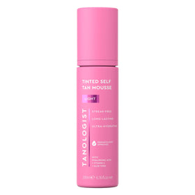 Tanologist bottle front view showing product and clear tint benefit