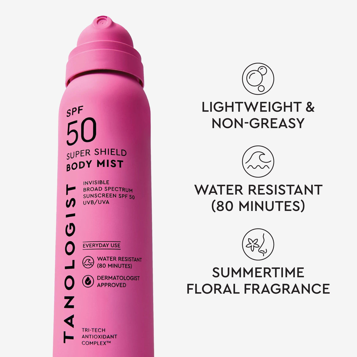 Tanologist nozzle close-up highlighting 360° spray for even coverage