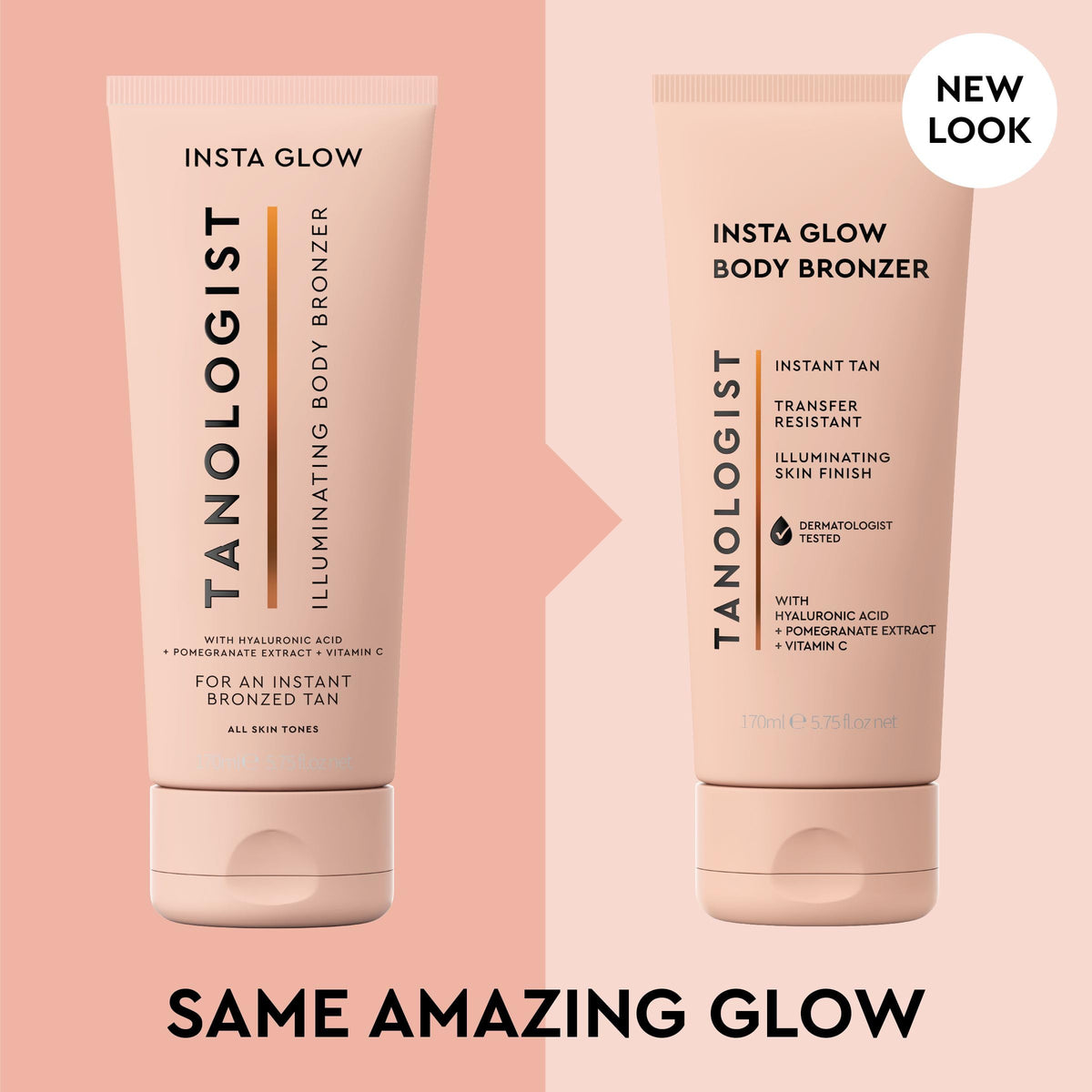 Tanologist lotion texture on skin close-up highlighting shimmer and smooth spreadability benefit
