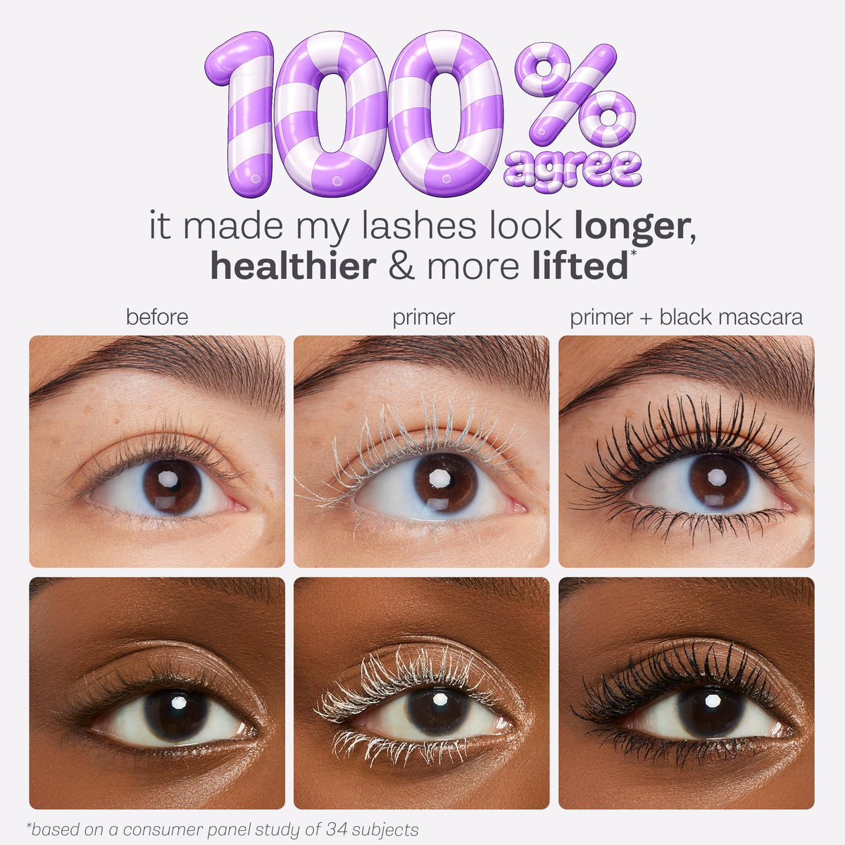 tarte after mascara amplified lashes showing fuller, darker definition