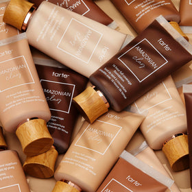 tarte before and after on cheek highlighting visible pore smoothing and refined finish