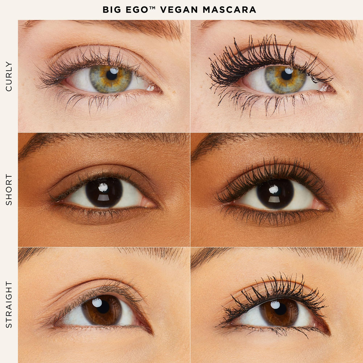 tarte big ego mascara ConfiDENSE brush closeup demonstrates separation and clump-free application benefit