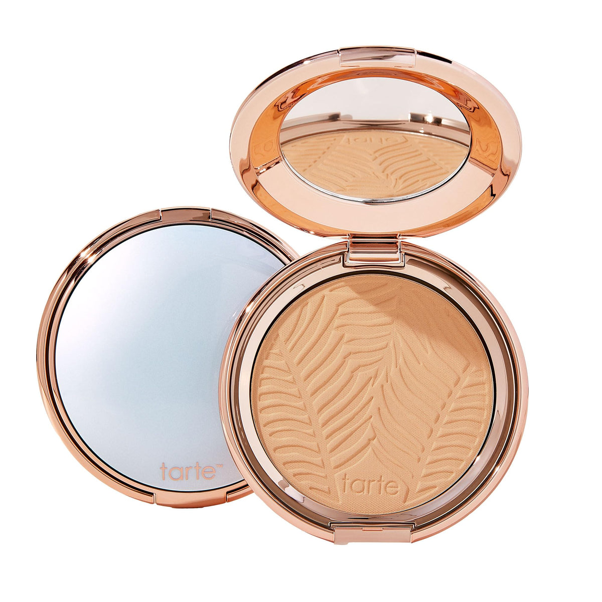 tarte compact front view showing shade and sleek packaging for easy travel