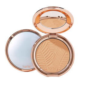 tarte compact front view showing shade and sleek packaging for easy travel